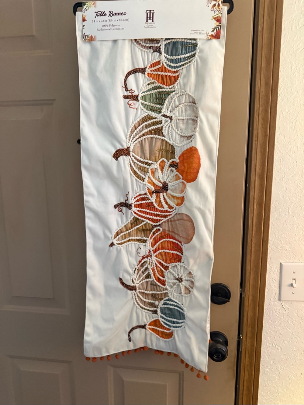 Harvest Pumpkin Embroidered Table Runner - Expressions